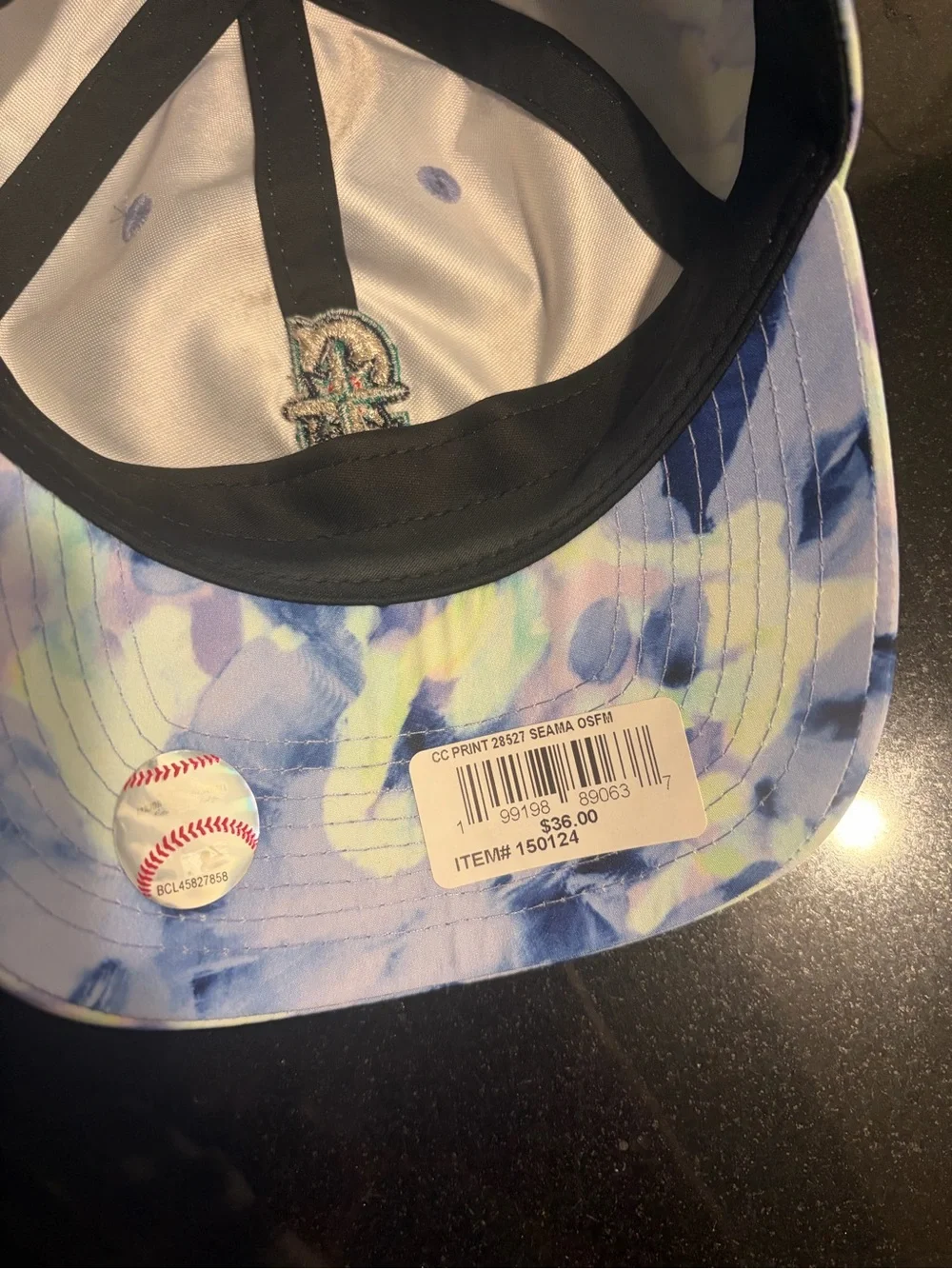 NWT Adult Seattle Mariners Tie-Dye Baseball Cap - Light Blue